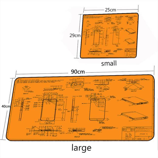 (a-1 400X700X2MM) Xxl Mouse Pad Blueprint Apple Mousepad Gamer Keyboard Pad Office Desk Mat Design Drawing Pad Carpet For Computer Mouse Mats Big