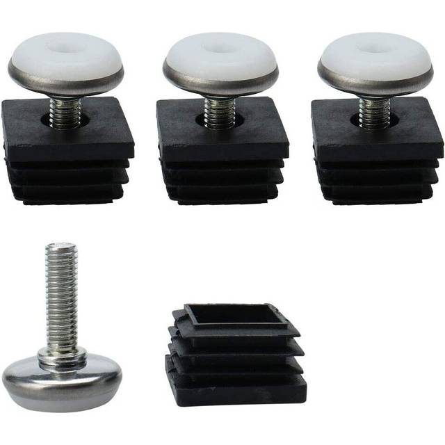 sourcingmap Leveling Feet 25 x 25mm Square Tube Inserts Kit Furniture Glide Adjustable Leveler for Table D