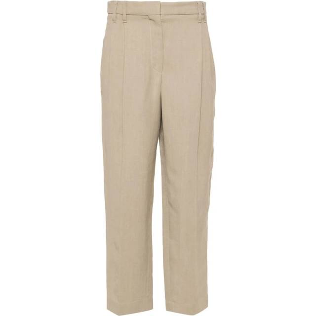 Brunello Cucinelli, Cropped Trousers, female, Beige, XS, Beige Stylish Women's Trousers