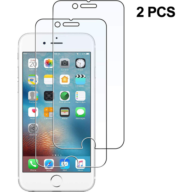 2pcs9H Tempered Glass Film-iphone8/7/6/6s-4.7inch-transparent