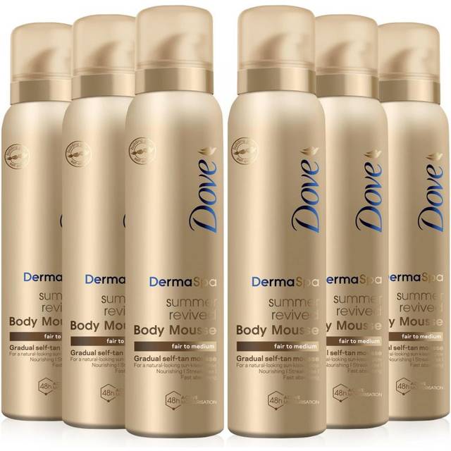 Dove Derma Spa Self Tan Body Mousse Summer Revived for Fair/Medium Skin, 3x150ml - One Size