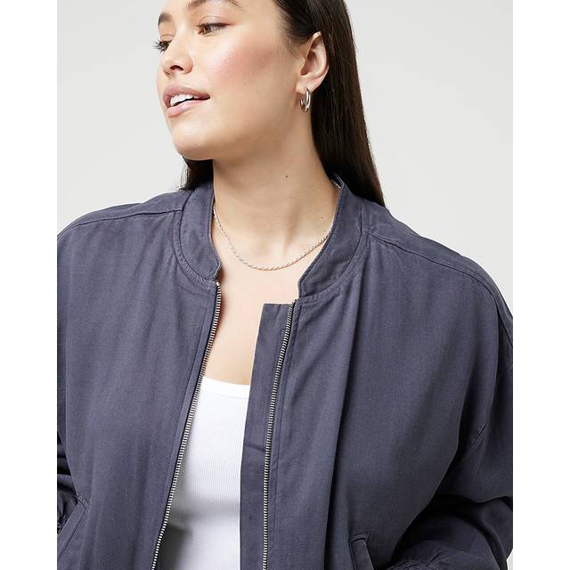 River Island Womens Plus Navy Lyocell Casual Bomber Jacket - 26/28