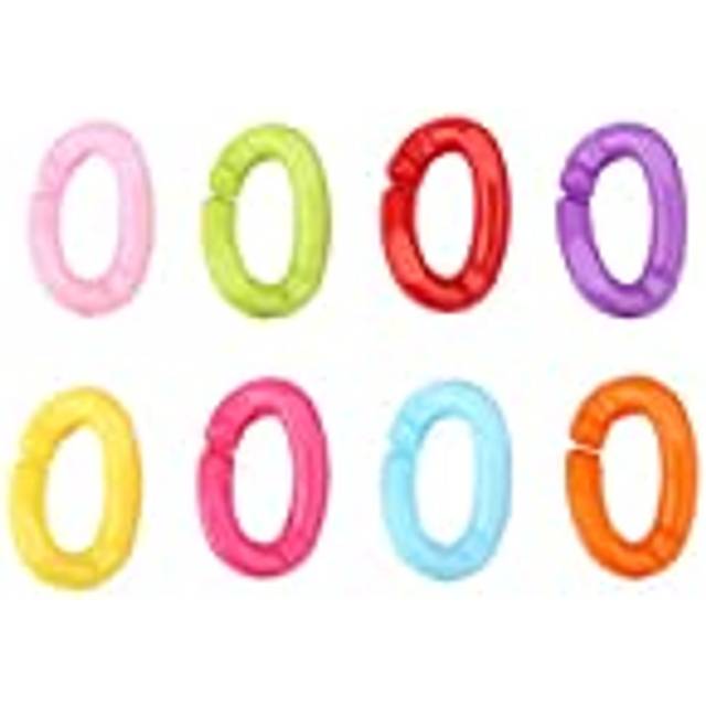 100Pcs Plastic Parrot Climbing Toys, Pet Parrot Bird C-Clips Hooks Chain Links DIY Toys Mix Colors