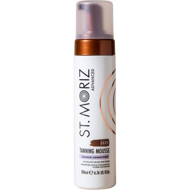 Advanced Colour Correcting Tanning Mousse Dark Hyaluronic Acid Vitamin B5 Advanced Benefits Brightens to Skin Tones Fast Drying Vegan Fake Tan 200ml
