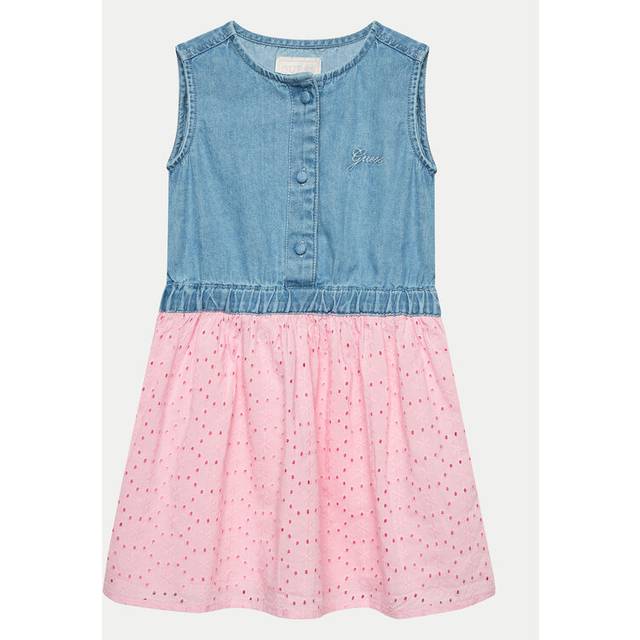 Guess Eyelets And Denim Dress - Pink - 5