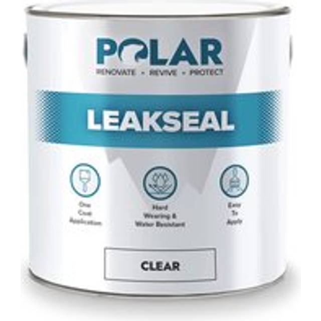 Polar Premium Leak Seal Clear Paint - 2.5 Litre - Instant Waterproof Roof Sealant - Ideal For Leaks, Cracks & Roof Repair - One Size