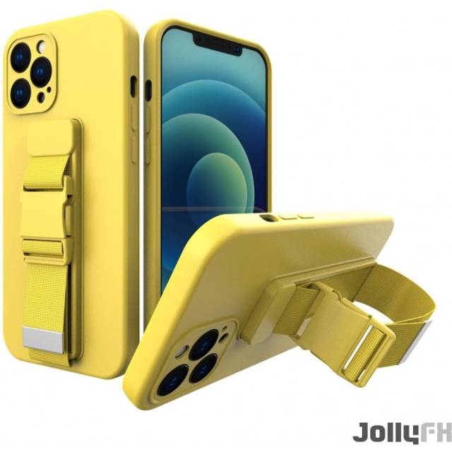 Rope Gel Airbag Skal Med Lanyard Redmi Note 10 / Note 10S - Gul