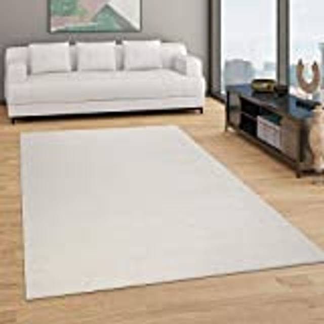 Paco Home Matta Vardagsrum Enfärgad Stilren Och Modern Stor Matta, Olika Storlekar Färger, Storlek:240x340 cm, Färg:Grädde