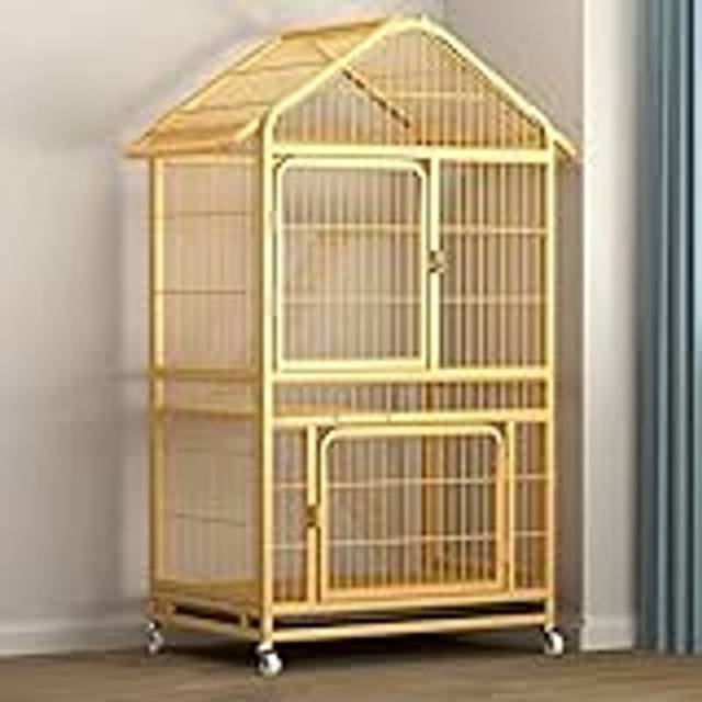 Cat Cage Outdoor, Smådjursbur, Råttbur Kaninbur Inomhus kattlekhage med 360° roterande hjul, löstagbar läcksäker panna, kaninbur Lekhagebur inomhus utomhus Flytta enkelt (storlek