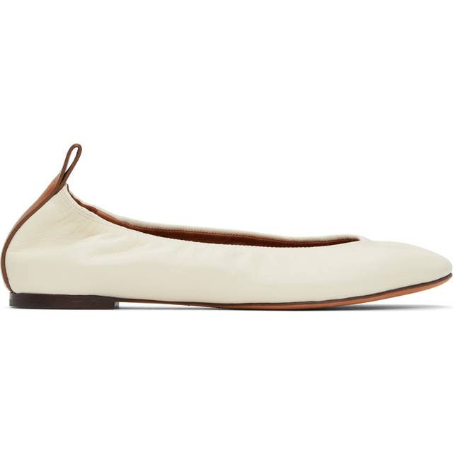 Lanvin Off-White Leather Ballerina Flats - VANILLE - IT 36