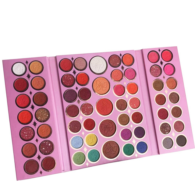 moresk-61 Colors Eyeshadow Palette Blue Pink Color Pearly Matte Glitter Eyeshadow Palette Shiny Eye Shadow Makeup Eye Pigment