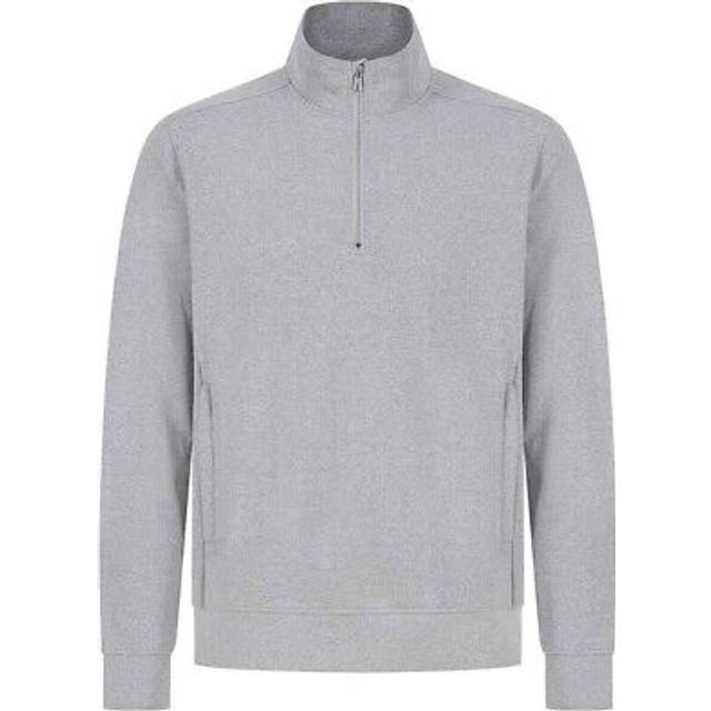 (S, Heather Grey) Henbury Unisex Adult Sustainable Quarter Zip Sweatshirt