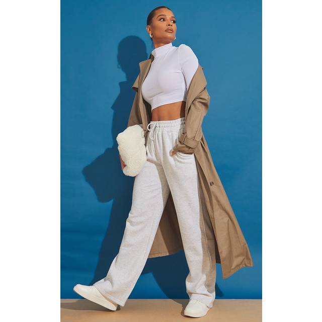 Grey Oversized Drawstring Wide Leg Jogger, Grey - 8