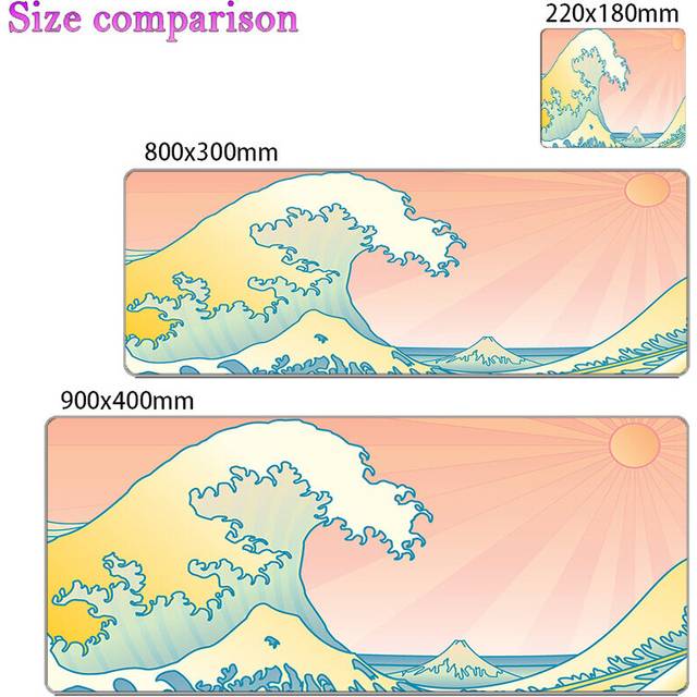 (a-(2) 400x900x2mm) Great Wave Off Art Gaming Mouse Pad Gamer PC Computer Large 1000x500 XXL Desk mat Keyboard Anime Accessories Mousepad Carpet