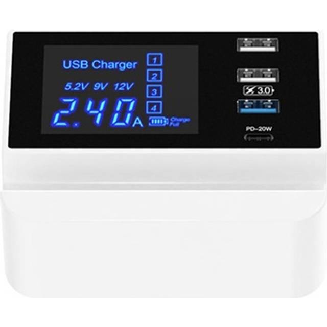 Win How Solution YC-CDA26D Snabb Laddstation - 3x USB, USB-C - Vit