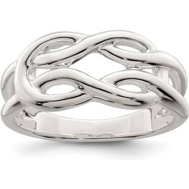 Finest Gold Sterling Silver Polished Celtic Knot Ring - Size 7