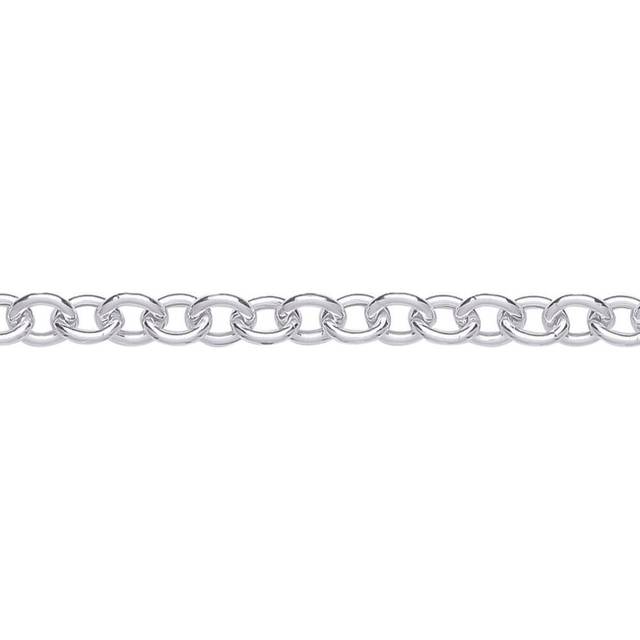 Jewelco London Ladies Sterling Silver Classic Polished Oval Belcher Bracelet 6mm - GVB460