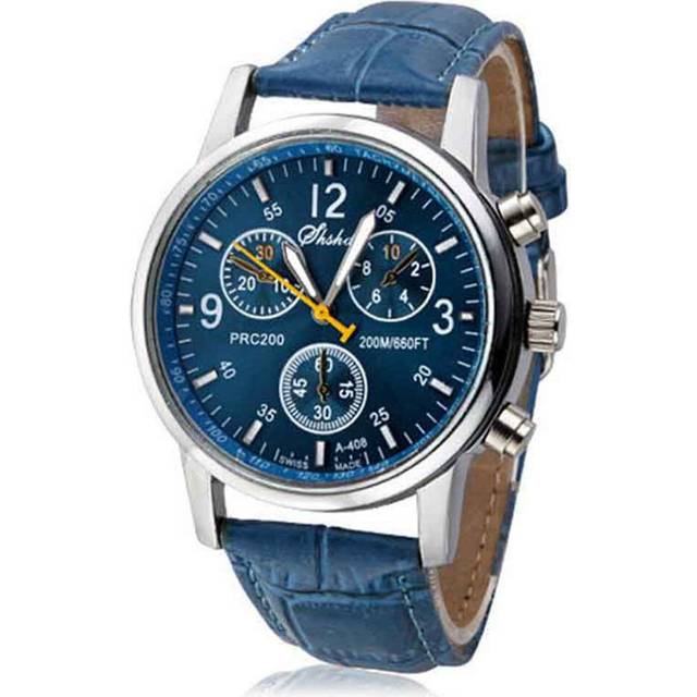 3 Pcs Men's Quartz Watch Fashion Wristwatches Luxury Crocodile Faux Leather Mens Analog Watches