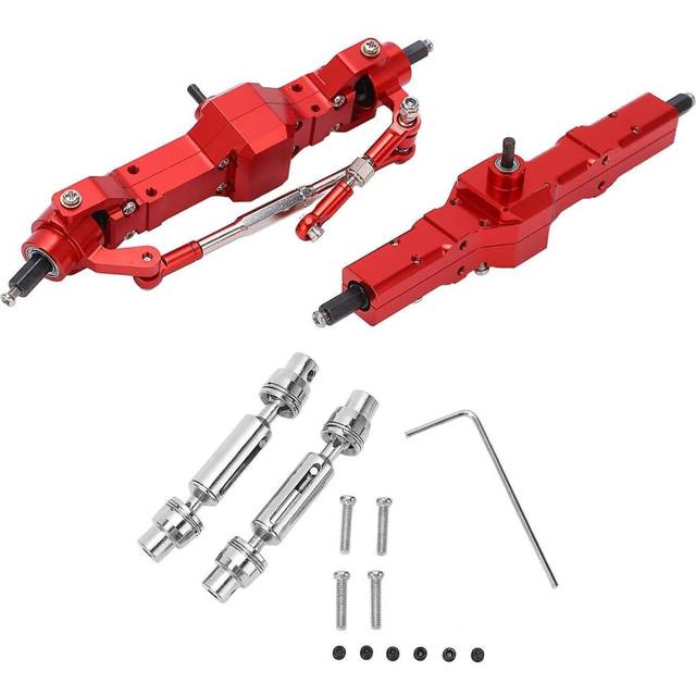 Rc Front Rear Drive Axle Kit Aluminum Remote Control Car Axle Red For Wpl C14 C24 1/16 Rc Vehicle
