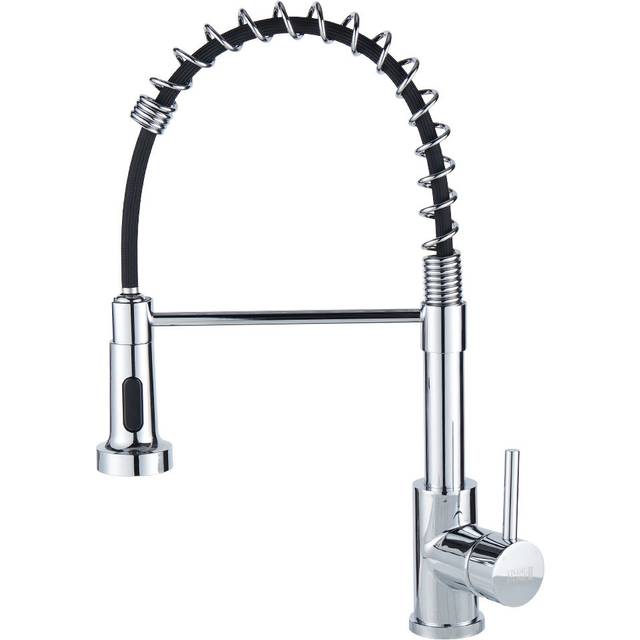 Commercial Swivel Pulldown Kitchen Faucet - Silver