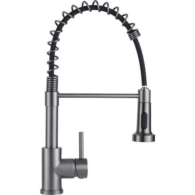 Commercial Swivel Pulldown Kitchen Faucet - Gray