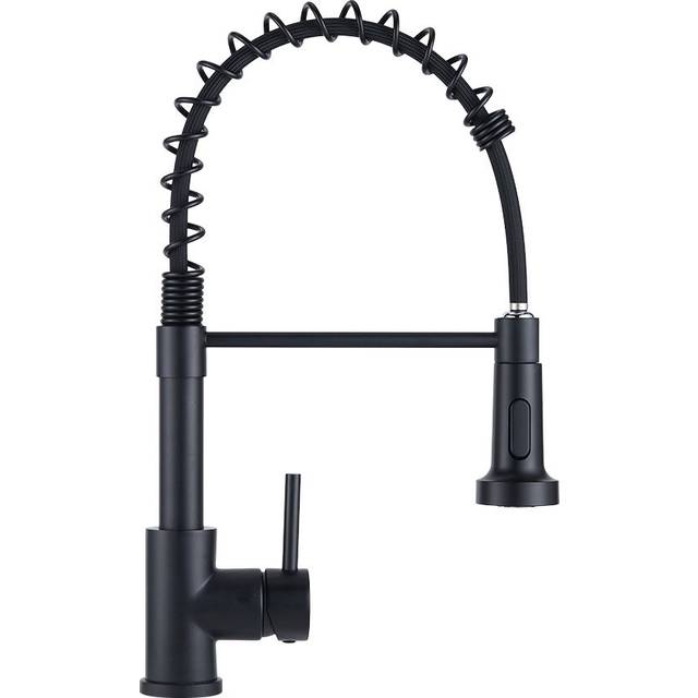 Commercial Swivel Pulldown Kitchen Faucet - Matte Black