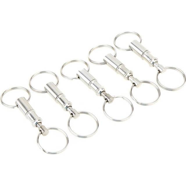 5Pcs Premium Quick Release Pull Apart Key Removable Handy Detachable Keychain Accessory With Two Split Rings Keyrings