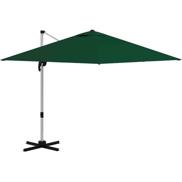 Outsunny 3 x 3(m) Cantilever Roma Parasol Garden Umbrella with Cross Base Green | TJ Hughes