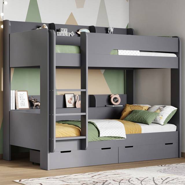 Flair Eddie Grey Wooden Storage Bunk Bed