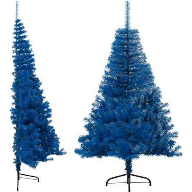 vidaXL Artificial Half Christmas Tree with Stand Blue 120 cm PVC