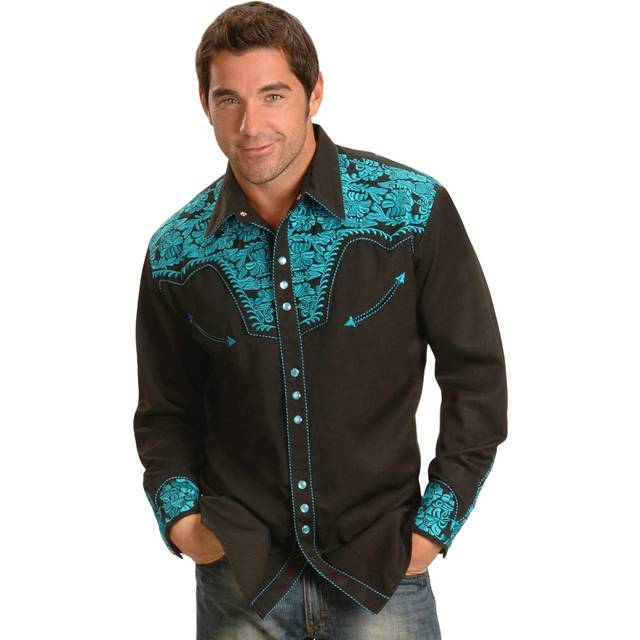 FLORAL TOOLED EMBROIDERY SHIRT