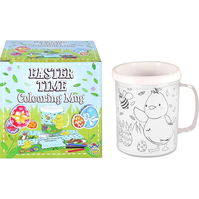 Easter Arts and Crafts - Colouring Mug / Cup with 2 Pictures