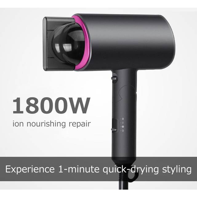 Hair Dryer Professional Folding Portable Household 1800W High Power Hair Blower Hair Drier 3 Variable Speed UK Plug grey