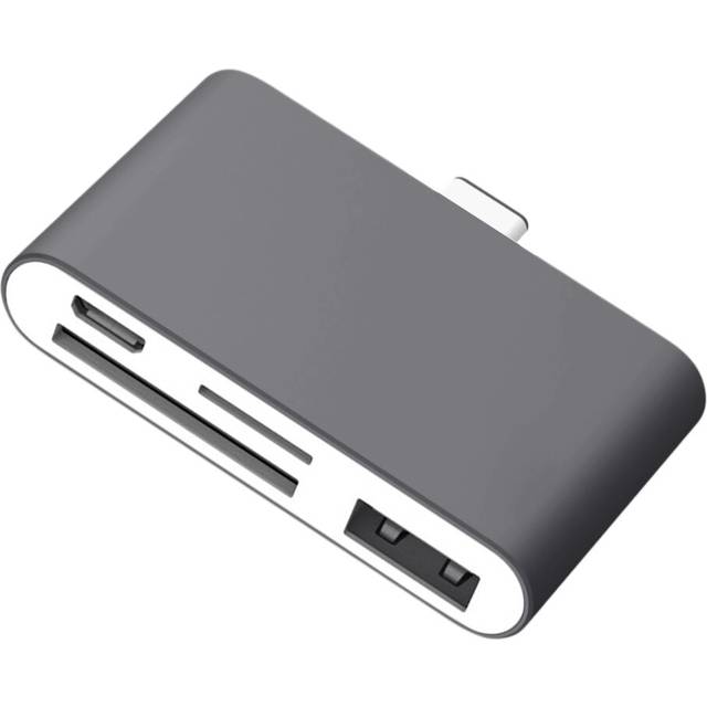 Vonets multifunktion typ-c hub otg usb-kortläsare adapter för cf sd tf-kort för macbook air samsung galaxy huawei tillbehör - Mörkgrå