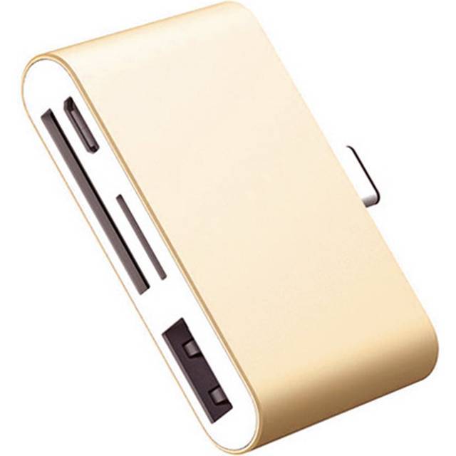 Vonets multifunktion typ-c hub otg usb-kortläsare adapter för cf sd tf-kort för macbook air samsung galaxy huawei tillbehör - Guld-