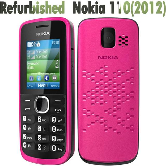 (black, Simple Set) Refurbished Nokia Original Nokia 110 (2012) Dual Sim Mobile Phone
