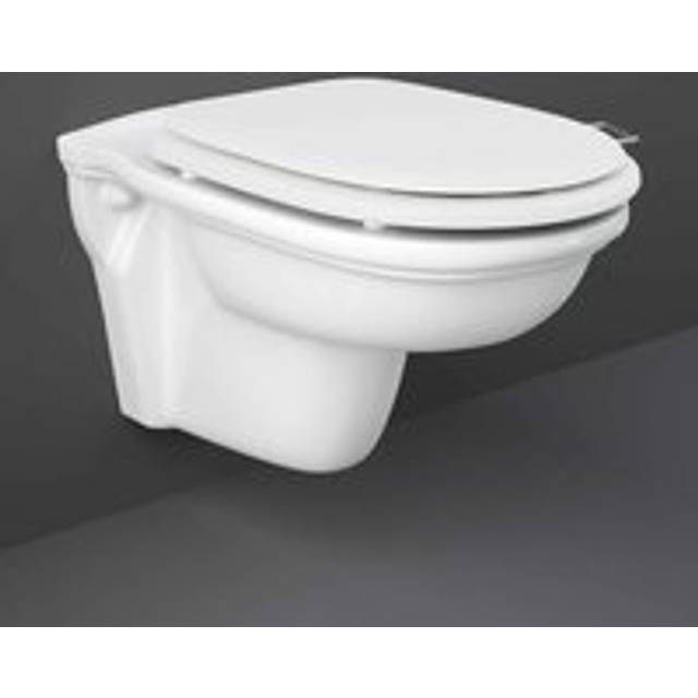 Rak Washington Rimless Wall Hung Toilet - White Soft Close Wood Seat