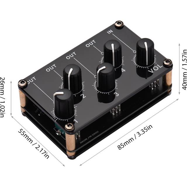 1-i-4-ut passiv mixermodul Mini Stereo 4-kanals passiv mixer ljudmixer 1 ljudingång till 4 4-in-1-out