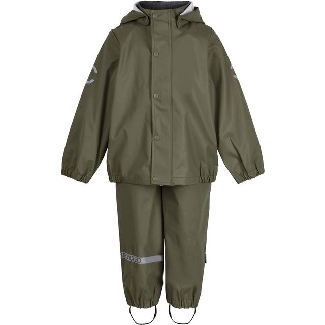 Mikk-line Børne Regnsæt - Dusty Olive - 98