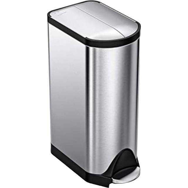 simplehuman Butterfly Pedal Bin, Brushed Stainless Steel, 30L