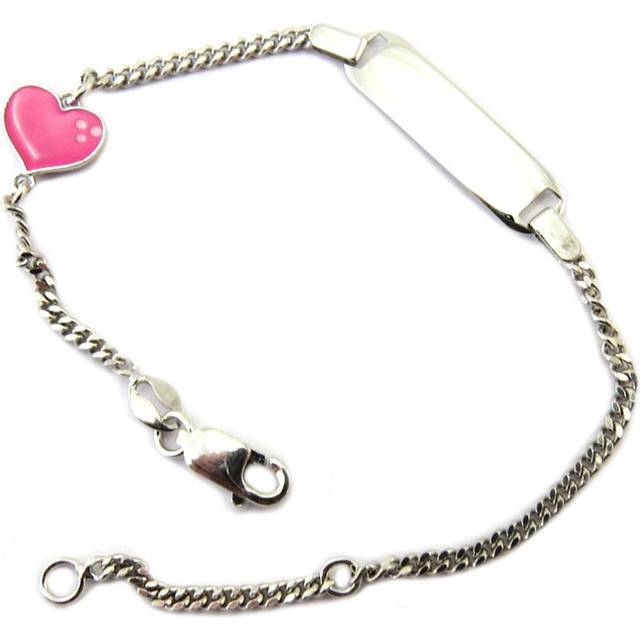 Les Trésors De Lily [P2318] - Silverarmband 'Bambino' silverrosa (hjärta) rodiumpläterat stark rosa