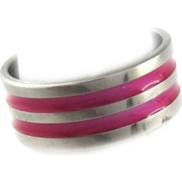 Stålring 'Peaceful' silverrosa - 7 mm 62 stark rosa