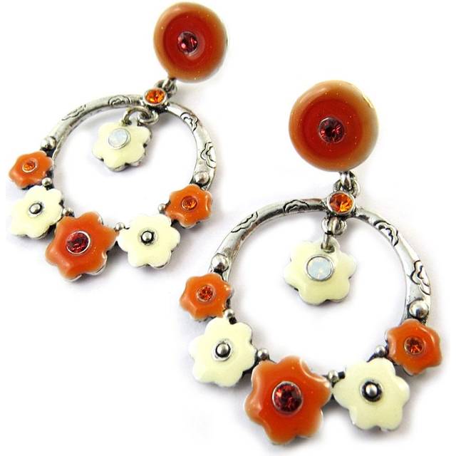 Les Trésors De Lily [E8878] - Orange 'Bouquet Fleury' Designer Earrings orange