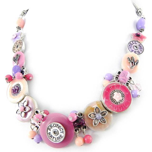 Les Trésors De Lily [H3598] - Purple Pink 'Liberty' Designer Necklace Rose