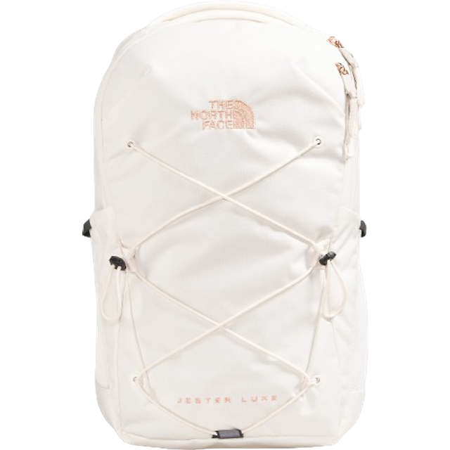 The North Face Women s Jester Luxe Backpack Gardenia White Burnt Coral Metallic