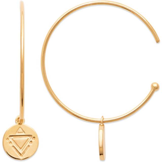Les Trésors De Lily [R3806] - Gold Plated 'Boho' Hoop Earrings - 25 mm 8 mm (arrows) gold