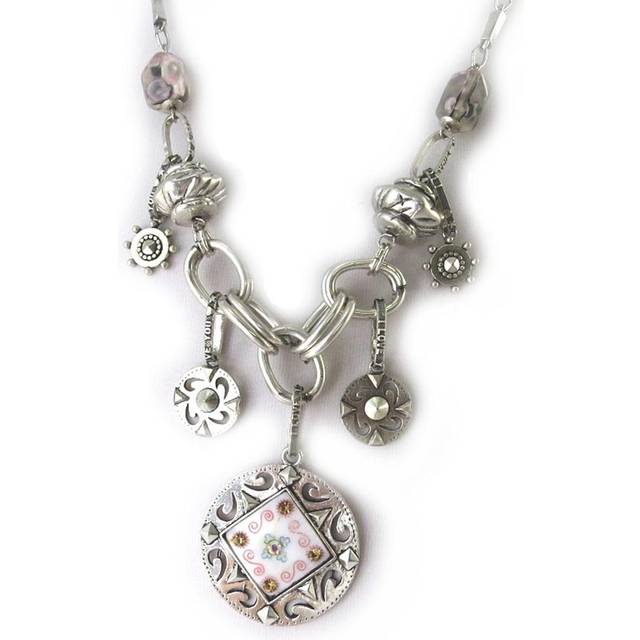 Lily's Treasures [E5762] - Designer Necklace 'Memories of the Past' White Red white