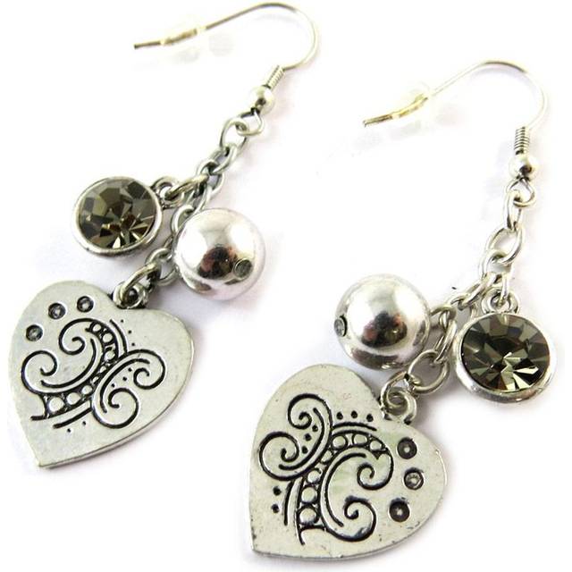 Les Trésors De Lily [N9950] - Designer earrings 'Love' silver gray silver