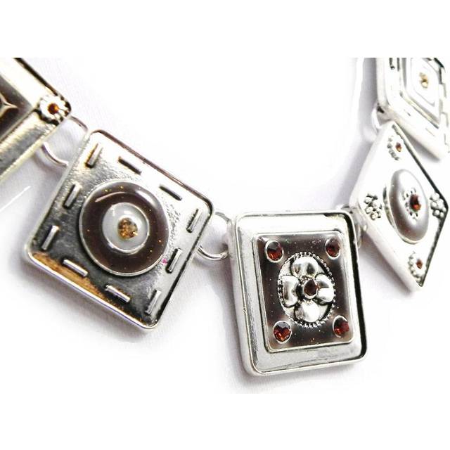 Les Trésors De Lily [H9855] - Silver Brown 'Esmeralda' Designer Necklace