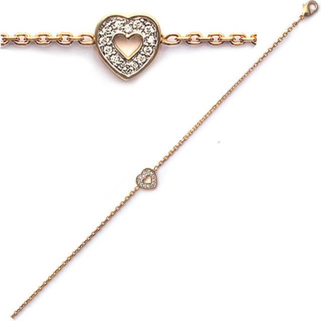 Les Trésors De Lily [G1264] - Guldpläterat armband 'Love' vitguld - 8 mm gyllene